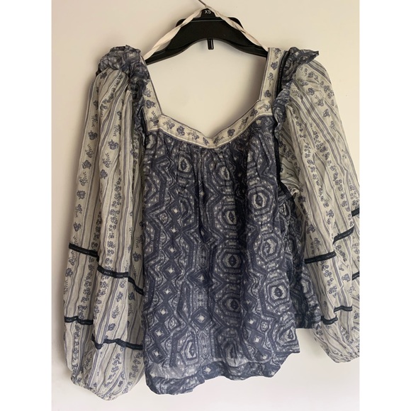 Free People Mixed Print Blouse - Picture 8 of 8